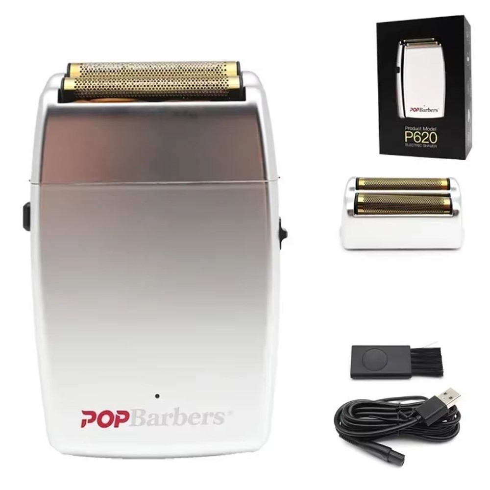 POP Barbers P620 Professional Electric Beard Trimmer Double Foil Shaver USB Rechargeable Hair Cut 11