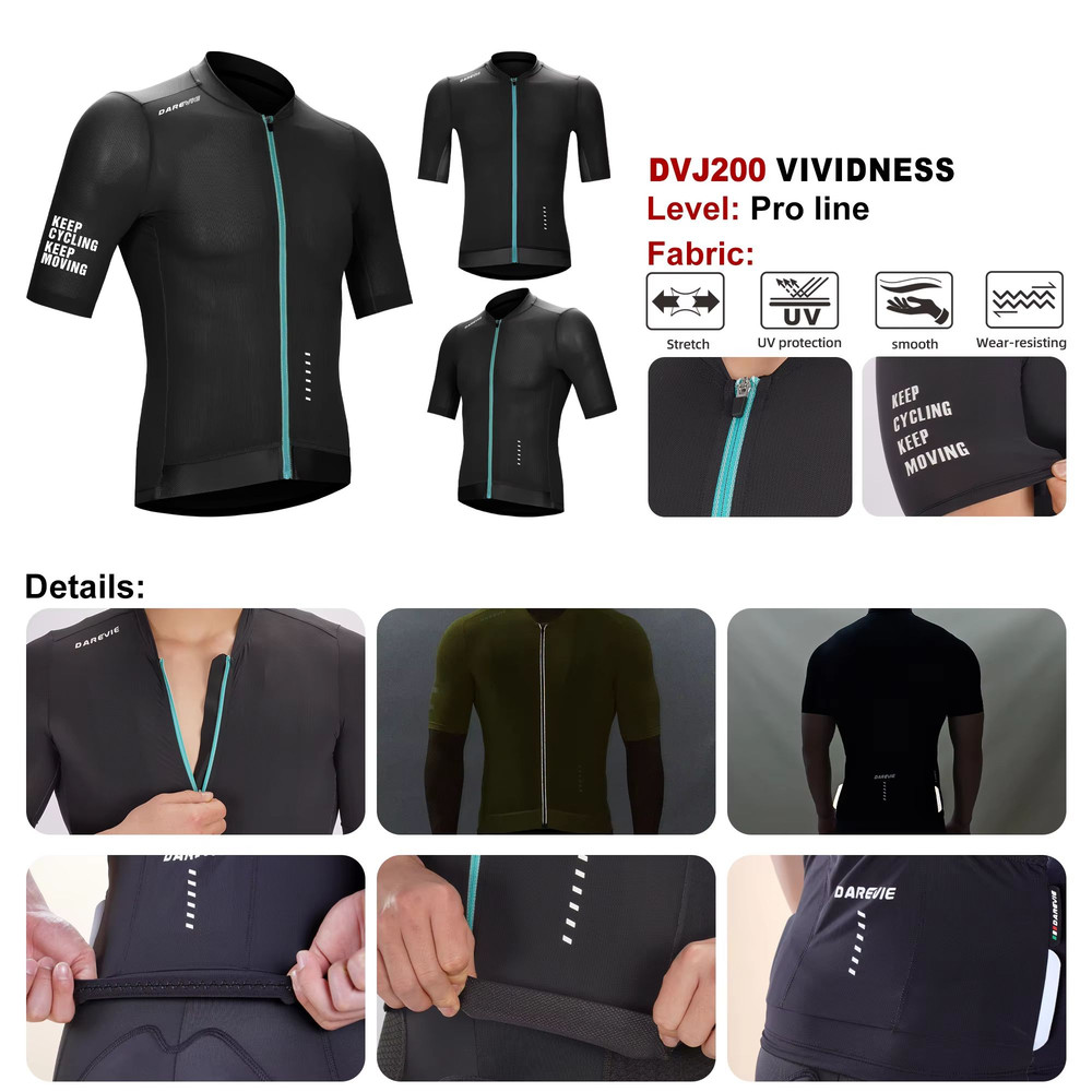 DAREVIE Pro Cycling Jersey  AntiUV SPF 50 Quick Dry Cycling Shirt With AntiSlip Design For Men  Wom 3