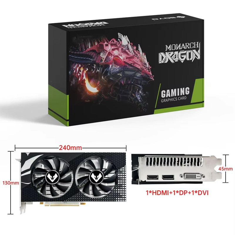 SOYO AMD Radeon RX580 8GB Graphics Card  HighPerformance Gaming GPU With HDMI DP  DVI Support 5