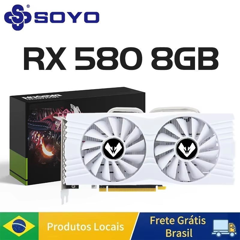 SOYO AMD Radeon RX580 8GB Graphics Card  HighPerformance Gaming GPU With HDMI DP  DVI Support 8