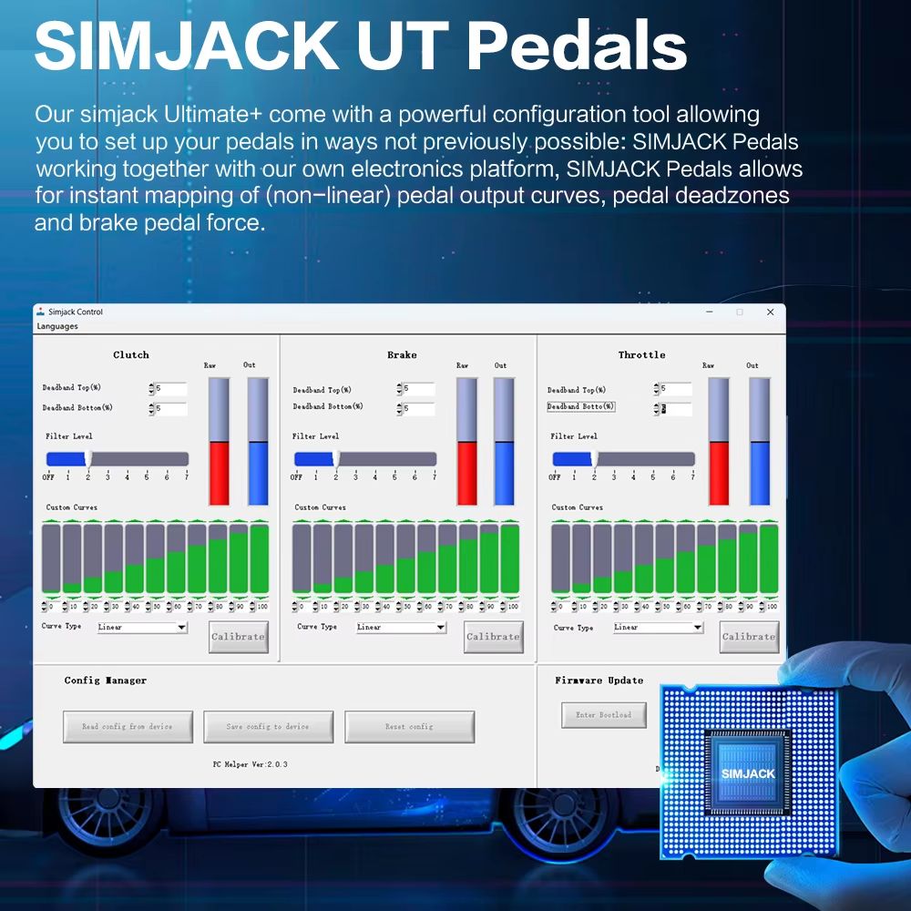 SIMJACK UT Sim Racing Pedals  Hydraulic Load Cell Pedals With Pressure Sensor For Realistic PC Raci 1