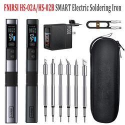 fnirsi hs-02 smart electric soldering iron – portable 100w adjustable temperature welding & rework station