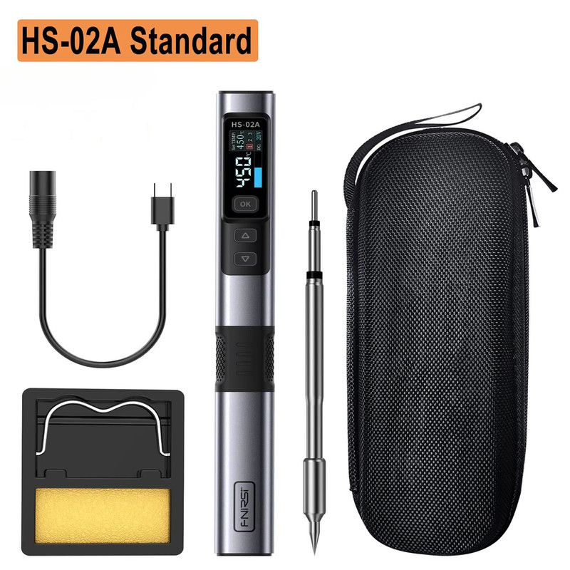 FNIRSI HS02 Smart Electric Soldering Iron  Portable 100W Adjustable Temperature Welding  Rework Sta 6