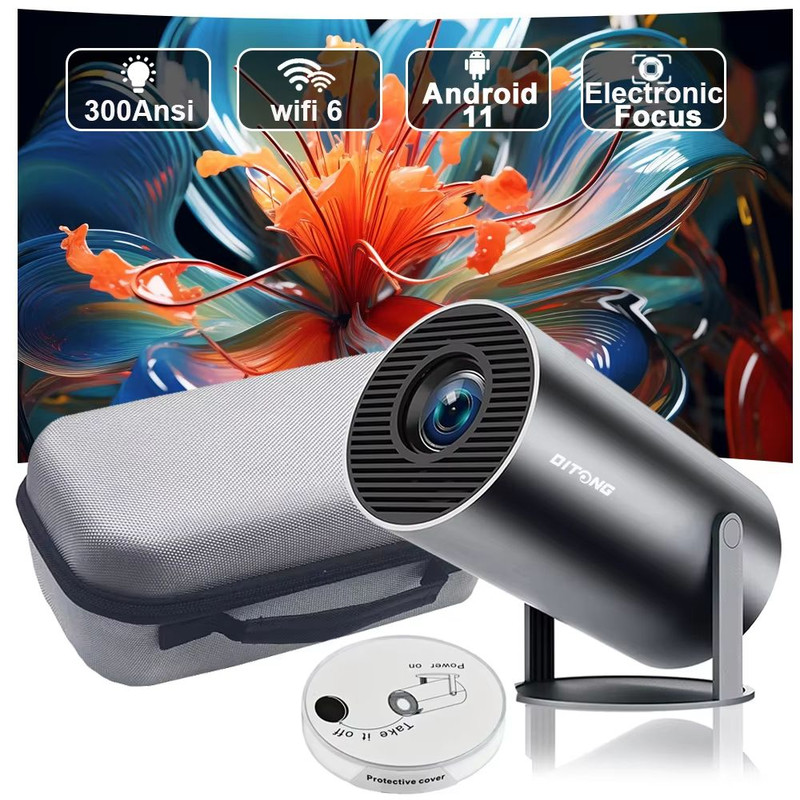 DITONG HY300 Plus Portable Projector HD 720P Android Mini LED Home Theater With 4K Support 0