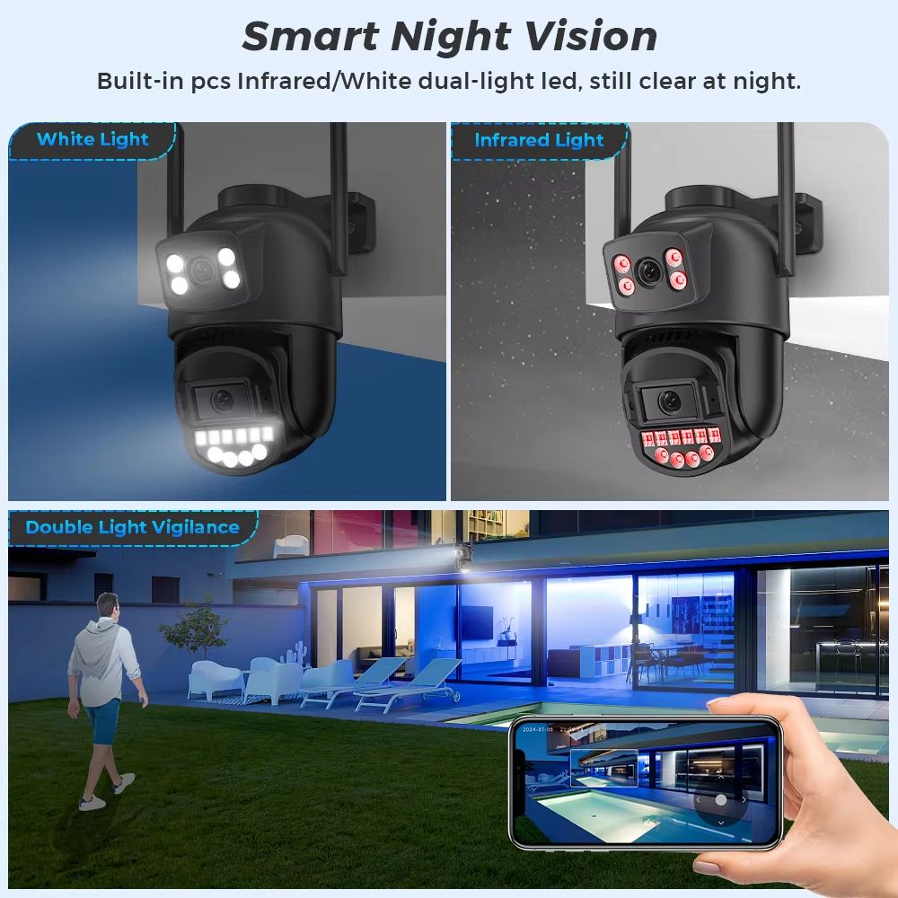 OKAM 10MP 5K Dual Lens PTZ IP Camera Wireless Outdoor Surveillance With AI Human Detection Auto T 4