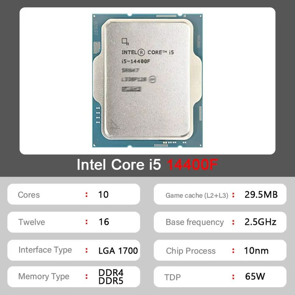 Intel Core I514400F Processor 10Core 20Thread LGA 1700 Desktop CPU Without Cooler 1