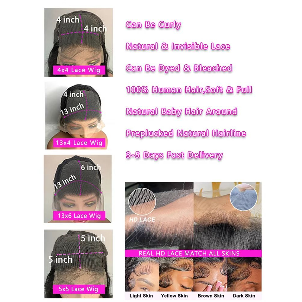Chocolate Brown Body Wave Lace Front Wig  Transparent HD 13x6 Frontal 4x4  5x5 PrePlucked Human Hai 5