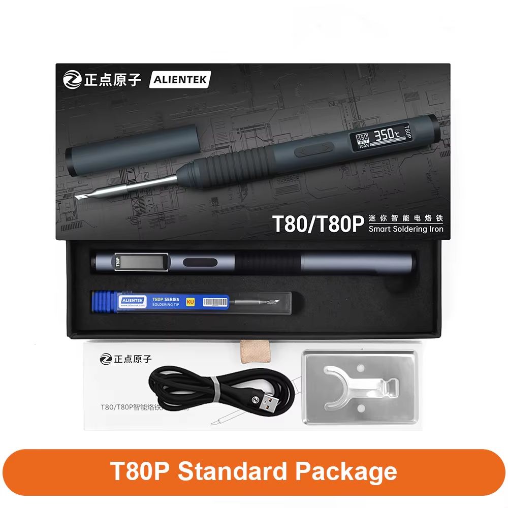 ALIENTEK T80 Smart Soldering Iron  65W PD QC Adjustable Temperature Portable Electric Welding Tool 10