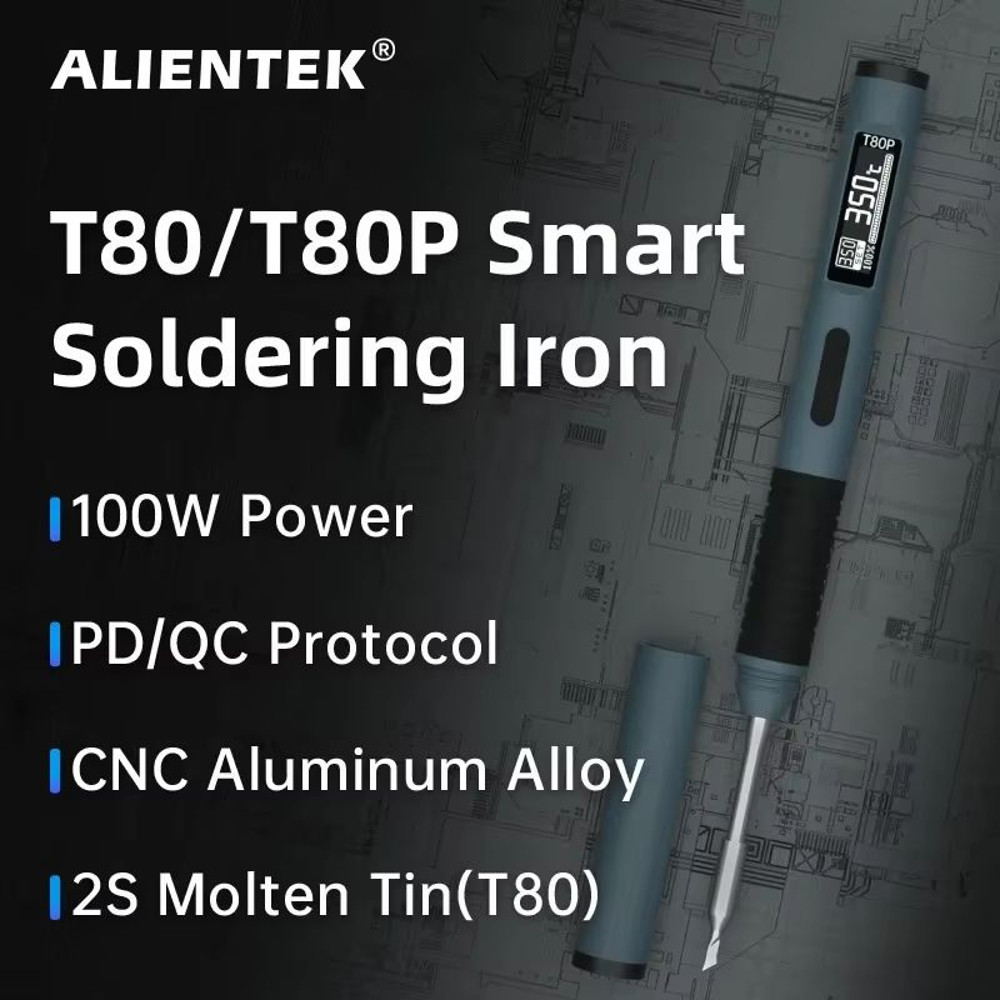 ALIENTEK T80 Smart Soldering Iron  65W PD QC Adjustable Temperature Portable Electric Welding Tool 1