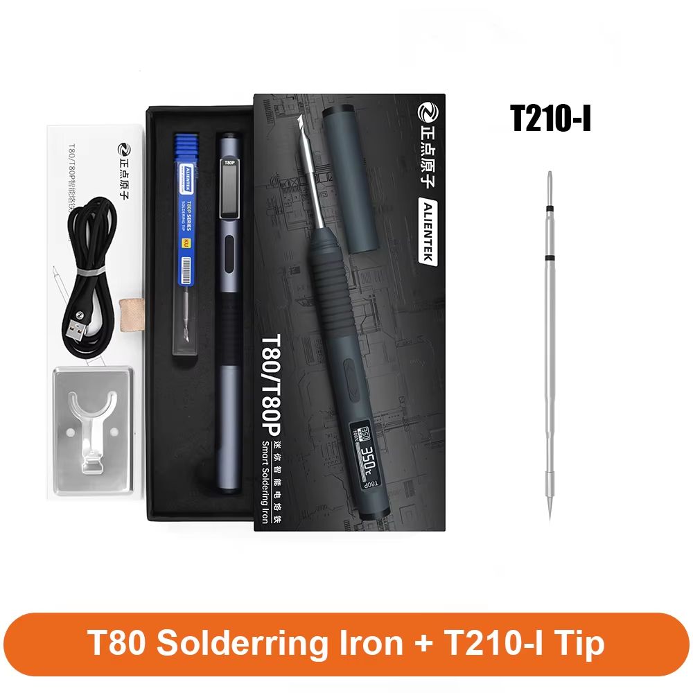 ALIENTEK T80 Smart Soldering Iron  65W PD QC Adjustable Temperature Portable Electric Welding Tool 7