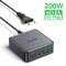 Rocoren 200W GaN Fast Charger 6Port USBC Desktop Charging Station For Laptops Phones Tablets 7