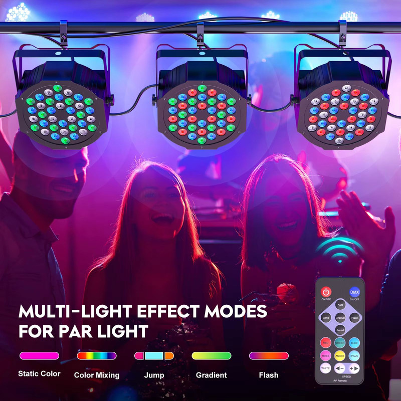 Somspot RGB Par Stage Lights  36 LED DMX  Remote Control Lighting For Parties Weddings  Live Events 2