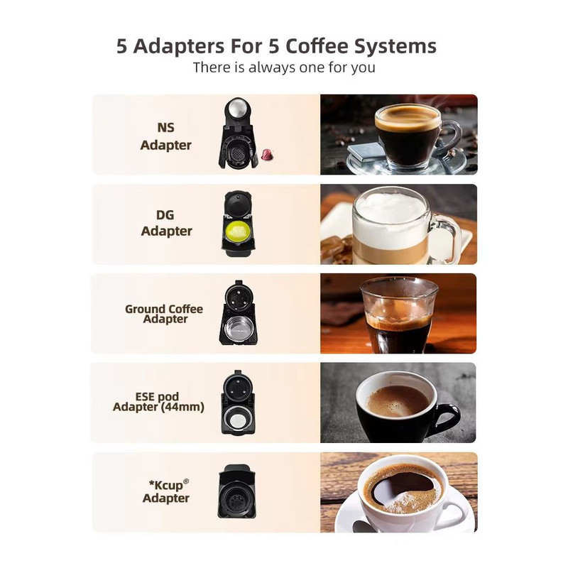 HiBREW 5in1 MultiCapsule Coffee Machine  19Bar Hot  Cold Espresso Maker Compatible With Nespresso D 3