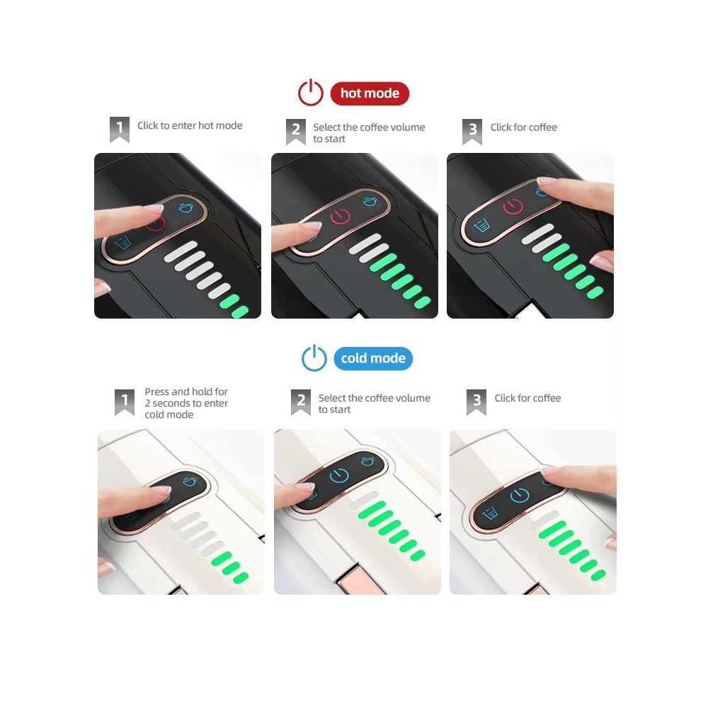 HiBREW 5in1 MultiCapsule Coffee Machine  19Bar Hot  Cold Espresso Maker Compatible With Nespresso D 5