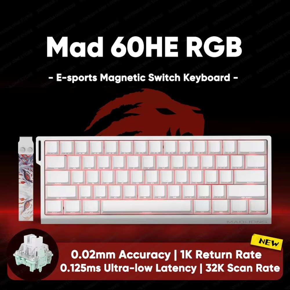 MADLIONS MAD60HE Mechanical Gaming Keyboard Magnetic Switch Wired Hot Swap 8K Polling Rate 6