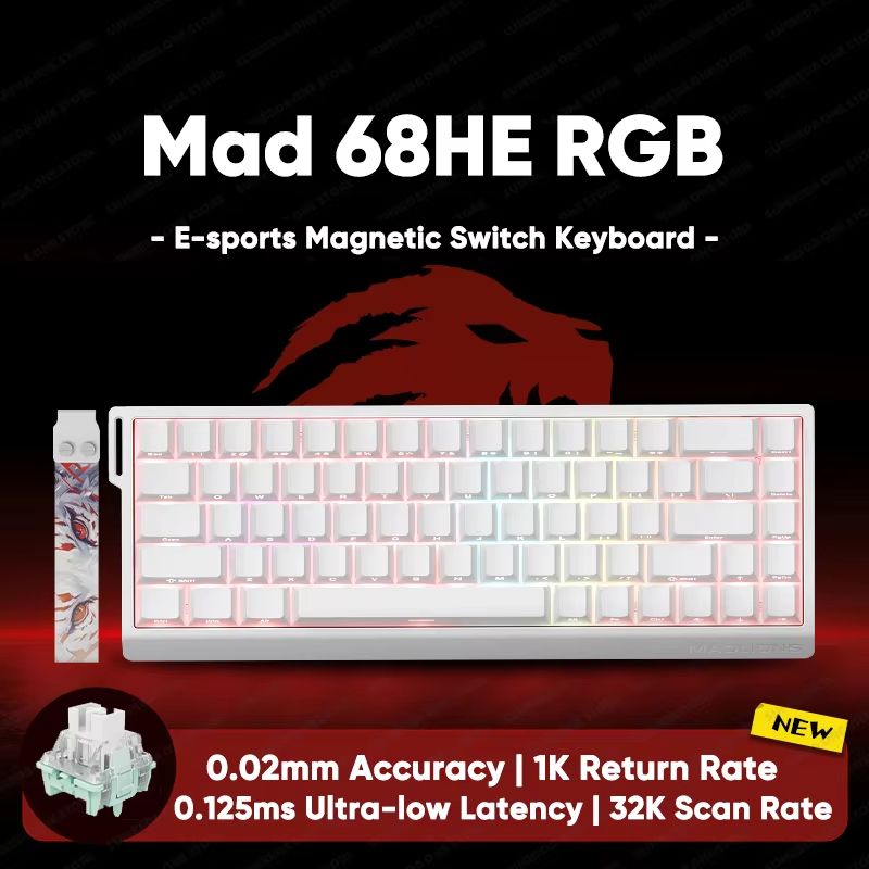 MADLIONS MAD60HE Mechanical Gaming Keyboard Magnetic Switch Wired Hot Swap 8K Polling Rate 15