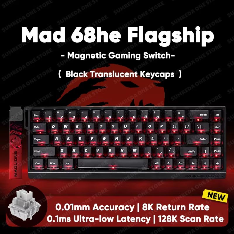 MADLIONS MAD60HE Mechanical Gaming Keyboard Magnetic Switch Wired Hot Swap 8K Polling Rate 18
