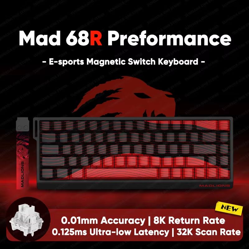 MADLIONS MAD60HE Mechanical Gaming Keyboard Magnetic Switch Wired Hot Swap 8K Polling Rate 27