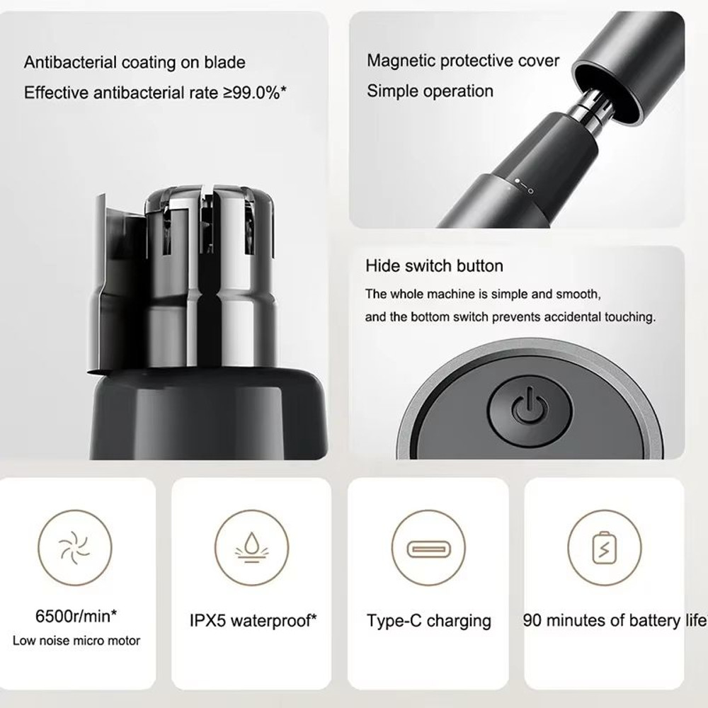 Xiaomi Mijia Electric Nose Hair Trimmer  Portable Rechargeable Painless Groomer For Nose Ear  Eyebr 5
