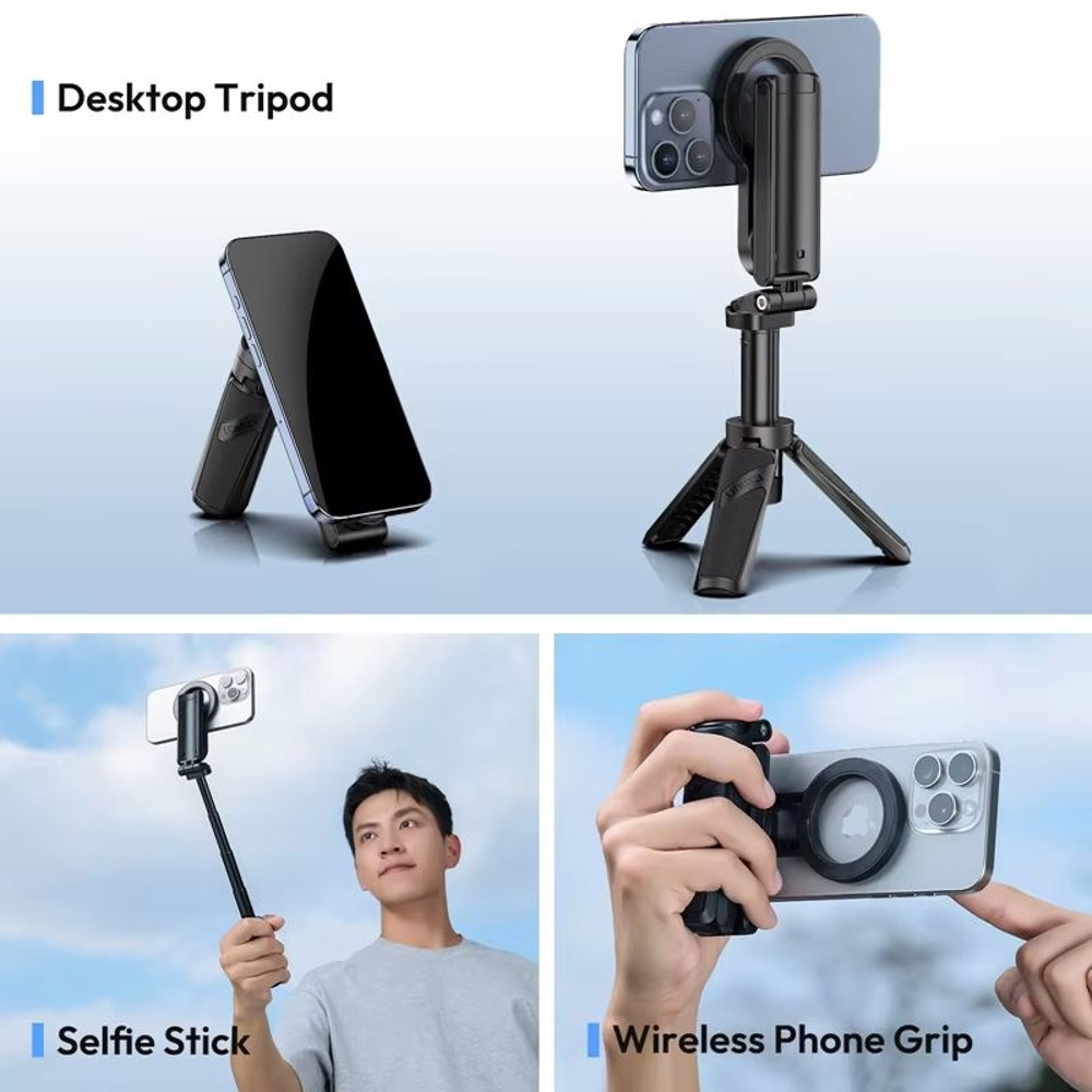 Ulanzi JJ03 Magnetic Phone Tripod  Wireless Grip Selfie Stick  Desktop Tripod For IPhone 16 15 14 1 1