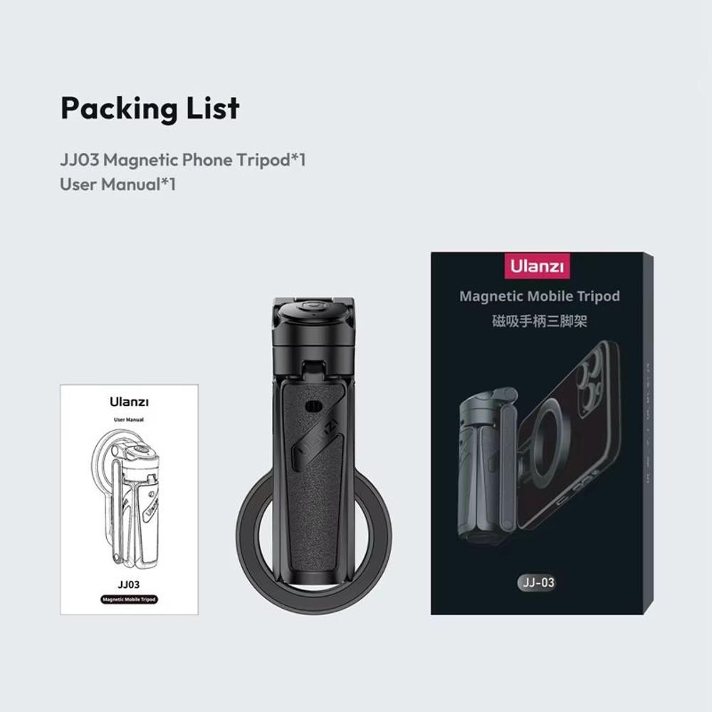 Ulanzi JJ03 Magnetic Phone Tripod  Wireless Grip Selfie Stick  Desktop Tripod For IPhone 16 15 14 1 6
