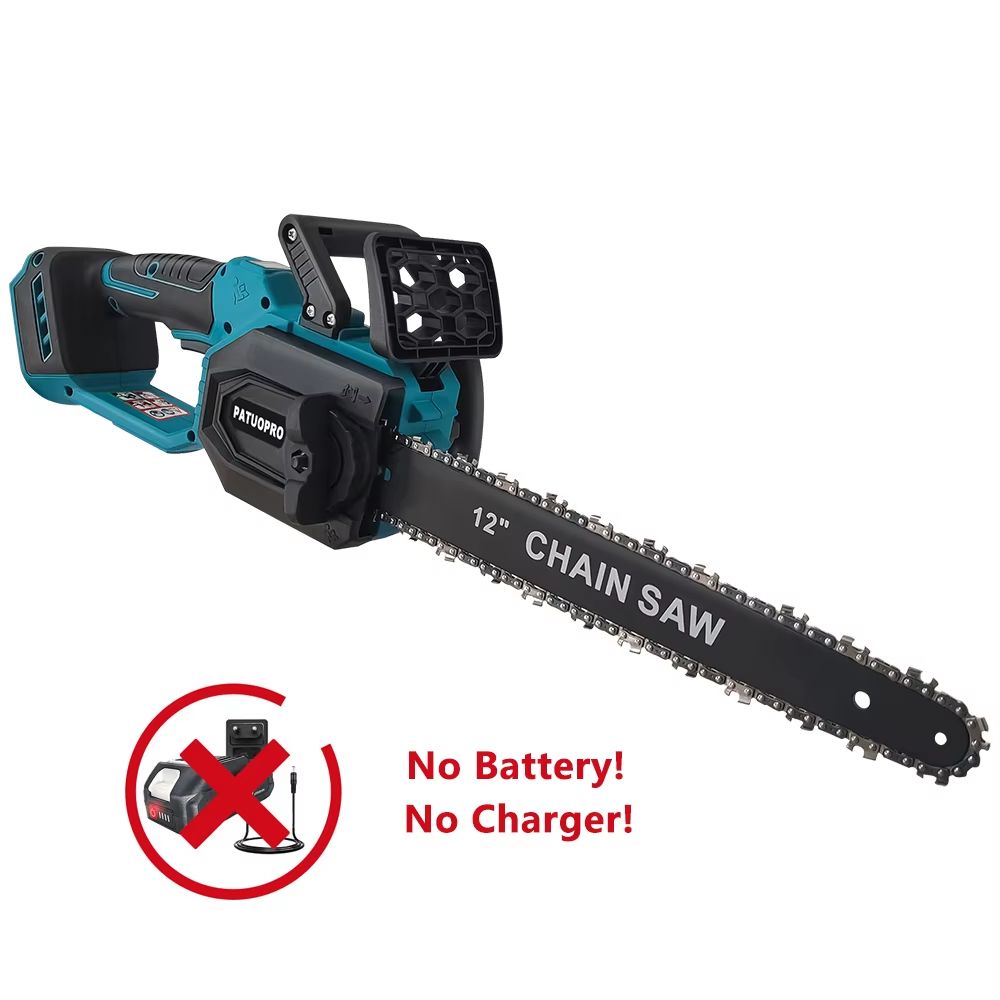 12 Inch Brushless Electric Chainsaw Cordless With LED Display Wood Cutting Power Tool Compatible W 6