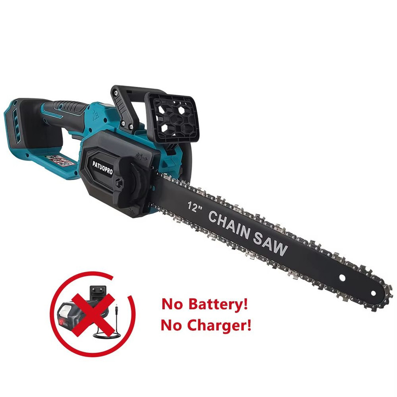 12 Inch Brushless Electric Chainsaw Cordless With LED Display Wood Cutting Power Tool Compatible W 6