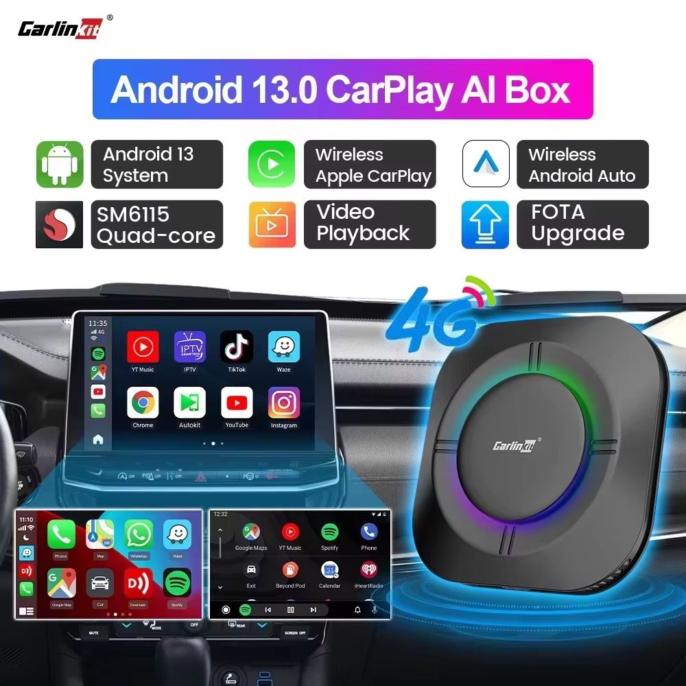 2025 CarPlay AI Box With Android 13 8Core CPU 5G WiFi GPS Wireless Android Auto Netflix Smart TV 0