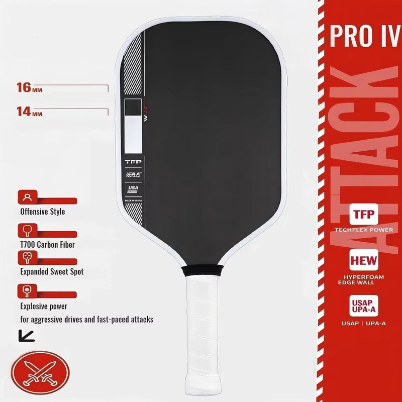 Perseus Pro IV Pickleball Paddle Gen 4 Foam Core With T700 Carbon Fiber Face 0