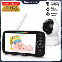5 inch video baby monitor with camera – 4x zoom, temperature sensor, two-way audio & lullabies