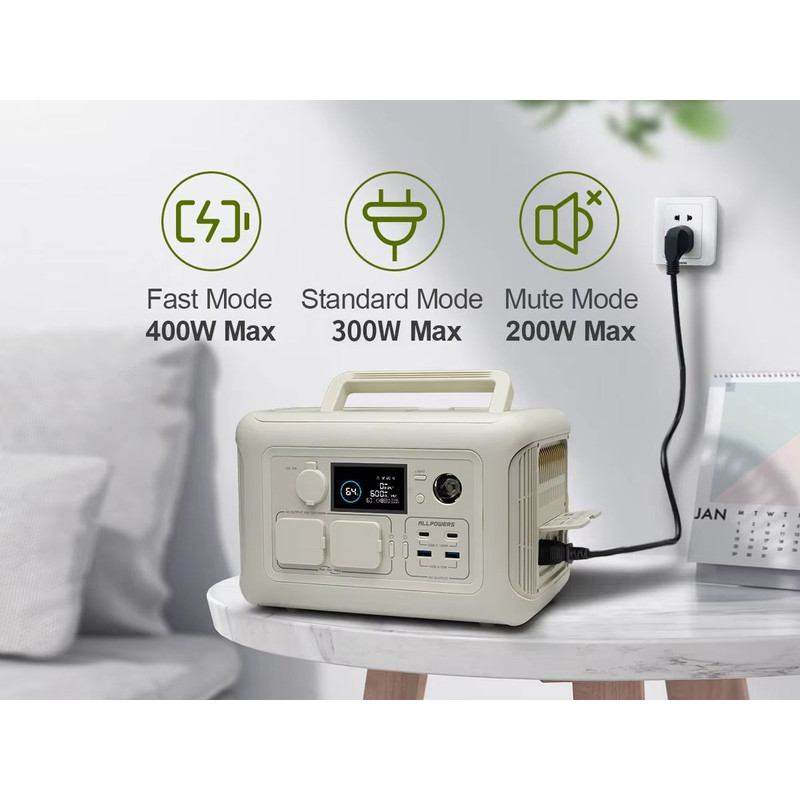 ALLPOWERS R600 Portable Power Station 299Wh 600W LiFePO4 Generator With AC Outlets For Camping RV A 1