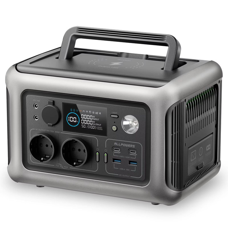 ALLPOWERS R600 Portable Power Station 299Wh 600W LiFePO4 Generator With AC Outlets For Camping RV A 6