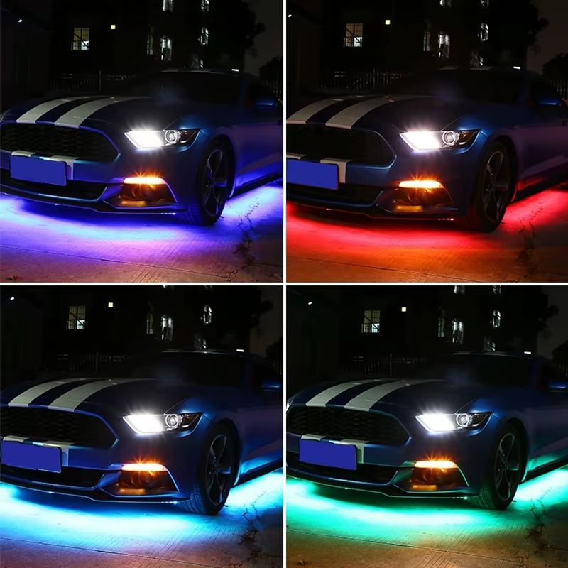 Car Underglow LED Light Kit  8 Color Neon Accent Strips With Sound Active  APP Remote Control 1