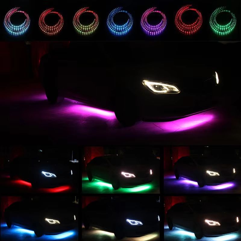 Car Underglow LED Light Kit  8 Color Neon Accent Strips With Sound Active  APP Remote Control 5