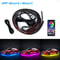 Car Underglow LED Light Kit 8 Color Neon Accent Strips With Sound Active APP Remote Control 6