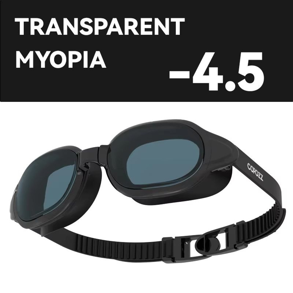 COPOZZ Prescription Swimming Goggles Professional AntiFog Myopia Swim Glasses For Men Women 25