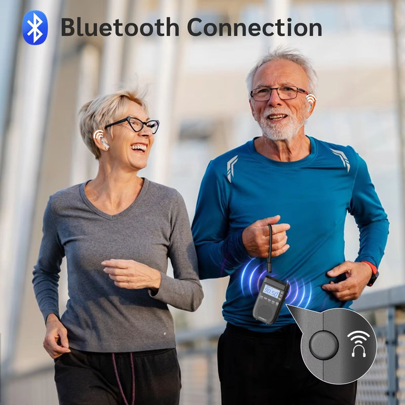 J618 Portable AM FM Bluetooth Radio With Speaker Rechargeable MP3 Player USBC Charging 2