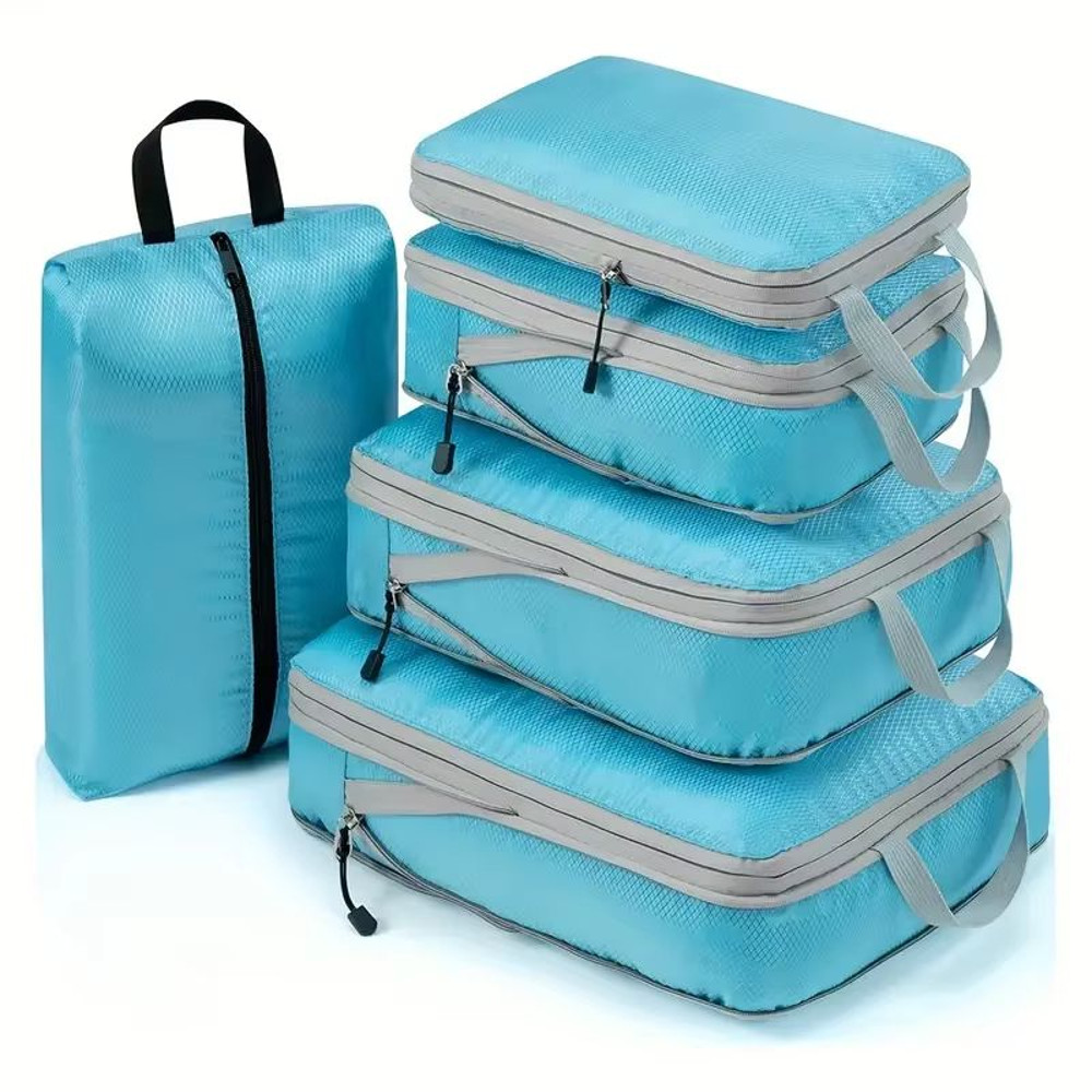 Travel Compression Packing Cubes  Luggage Organizer Set For Clothes Shoes  Accessories 0