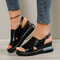 Summer Wedge Platform Sandals Retro Peep Toe Beach Shoes For Women 1
