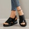 Summer Wedge Platform Sandals Retro Peep Toe Beach Shoes For Women 2