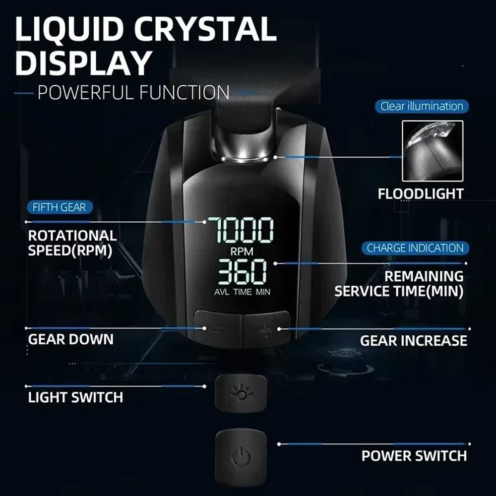 Kemei 1858 Professional Hair Clipper  DLC Blade Cordless Beard Trimmer With LED Light  USB Recharge 2