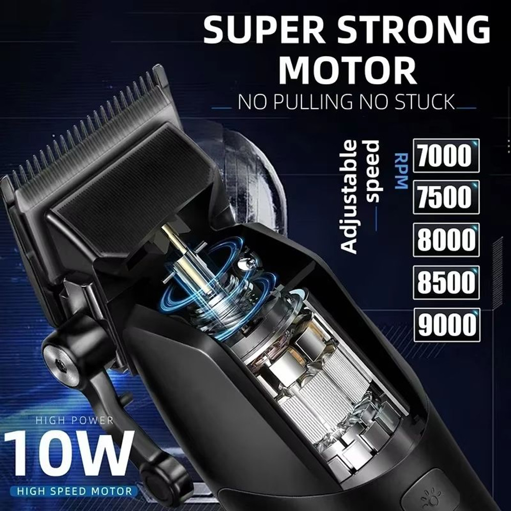 Kemei 1858 Professional Hair Clipper  DLC Blade Cordless Beard Trimmer With LED Light  USB Recharge 3