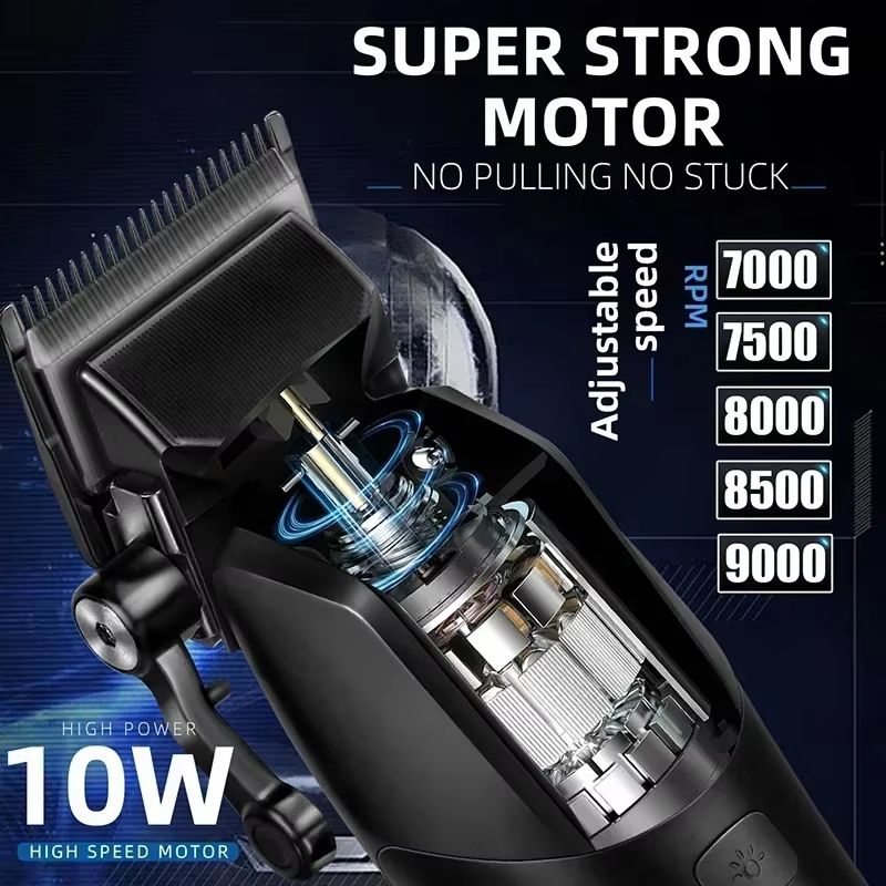 Kemei 1858 Professional Hair Clipper  DLC Blade Cordless Beard Trimmer With LED Light  USB Recharge 3
