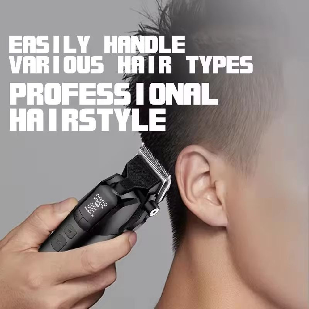 Kemei 1858 Professional Hair Clipper  DLC Blade Cordless Beard Trimmer With LED Light  USB Recharge 5