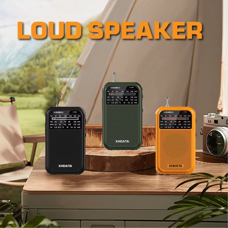 XHDATA D220 Portable Retro Radio Vintage FMMWSW 4Band Pocket Radio With DSP High Sensitivity Recei 2