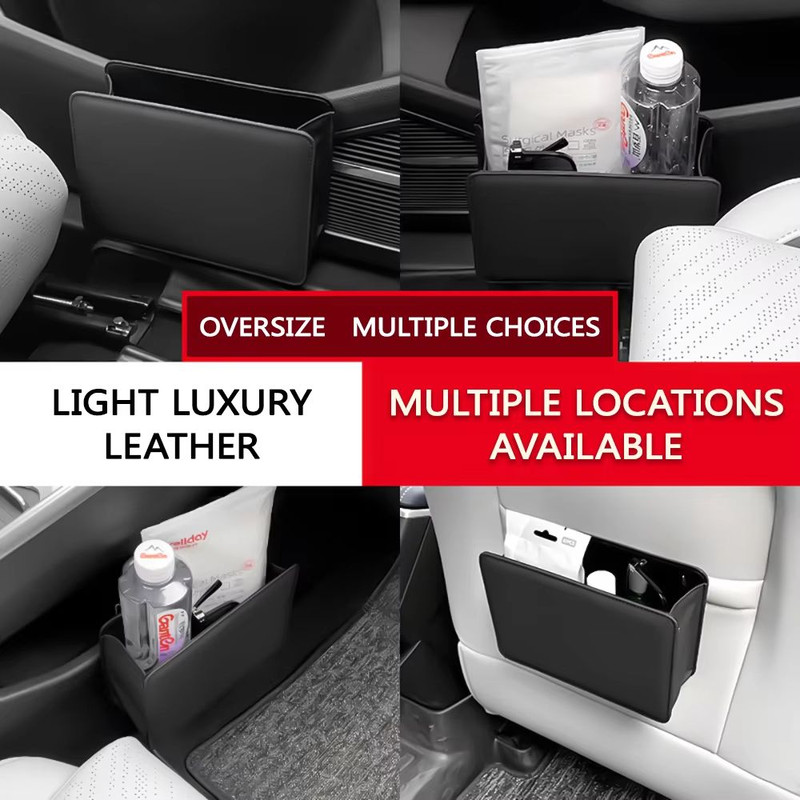 Foldable Car Trash Can  Door Storage Box  MultiPurpose Hanging Seat Back Organizer For Car Interior 1