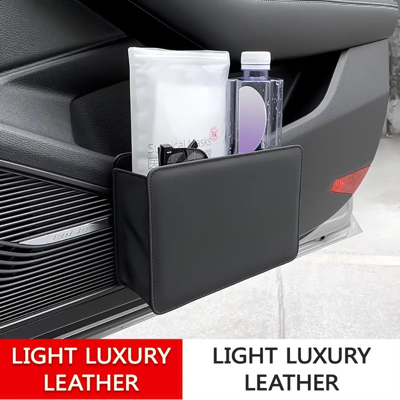 Foldable Car Trash Can  Door Storage Box  MultiPurpose Hanging Seat Back Organizer For Car Interior 2
