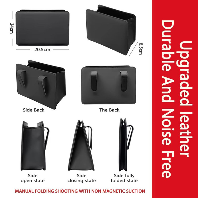 Foldable Car Trash Can  Door Storage Box  MultiPurpose Hanging Seat Back Organizer For Car Interior 3