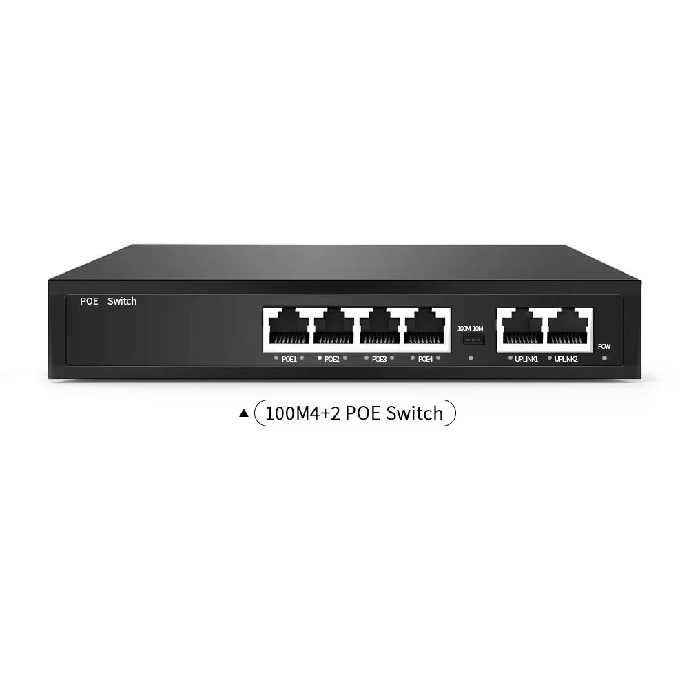 468 Port POE Switch 100Mbps  Smart RJ45 Injector For IP Cameras NVR  Wireless Access Points 6