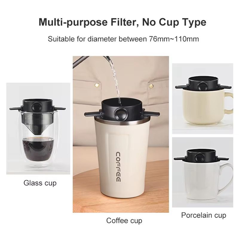 Portable Stainless Steel Coffee Filter Reusable Drip Funnel Tea Infuser For Home Office And Trave 3